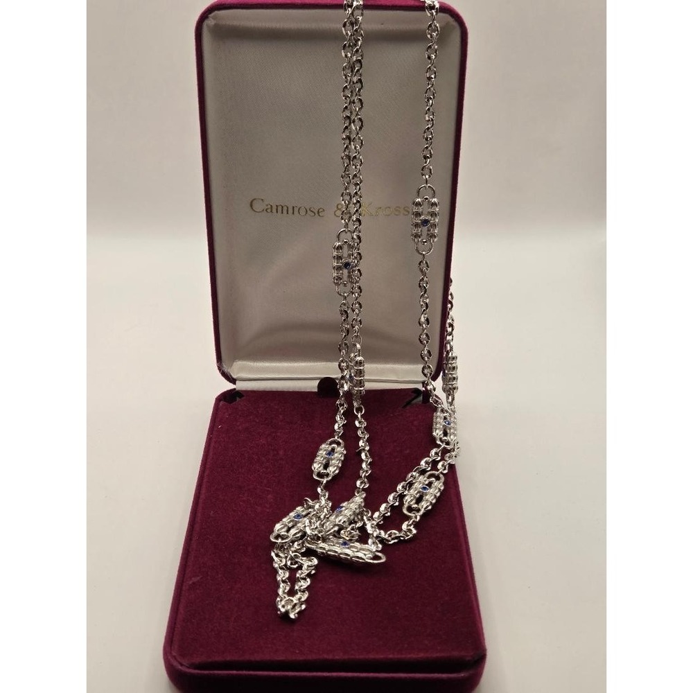 Camrose & Kross Silver Tone JBK Jackie Kennedy Dual Paperclip Necklace